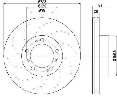 HELLA PAGID 8DD 355 121-871 - Гальмівний диск autozip.com.ua