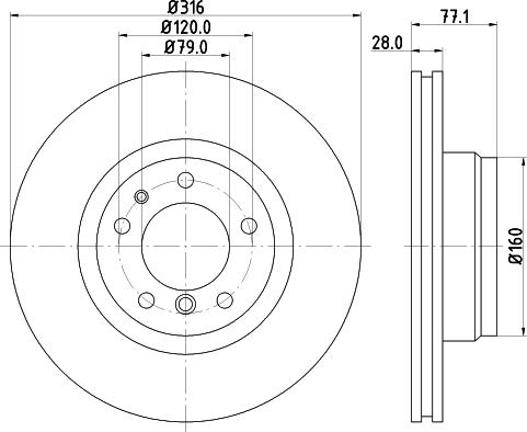 HELLA PAGID 8DD 355 127-161 - Гальмівний диск autozip.com.ua