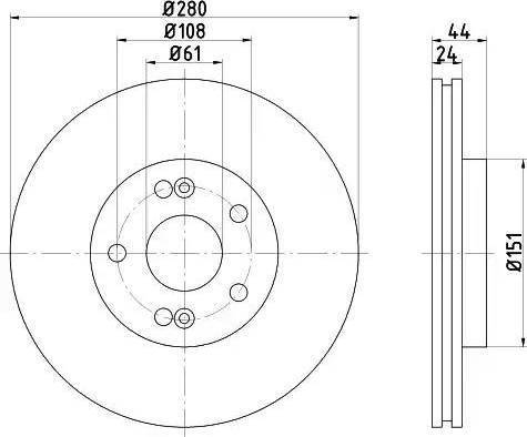 HELLA PAGID 8DD 355 108-631 - Гальмівний диск autozip.com.ua