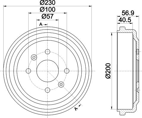 HELLA PAGID 8DT 355 300-961 - Гальмівний барабан autozip.com.ua