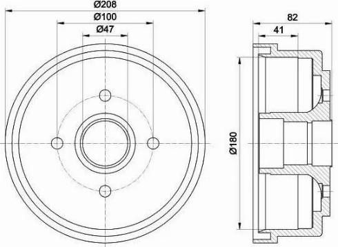 HELLA PAGID 8DT 355 300-981 - Гальмівний барабан autozip.com.ua