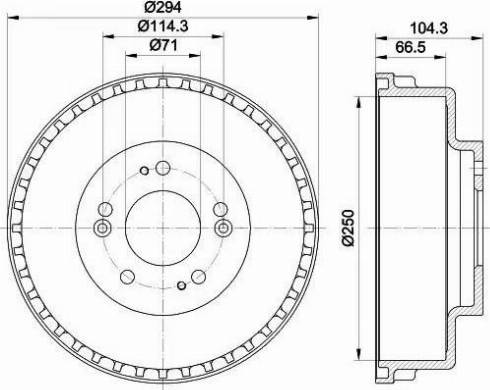 HELLA PAGID 8DT 355 300-931 - Гальмівний барабан autozip.com.ua