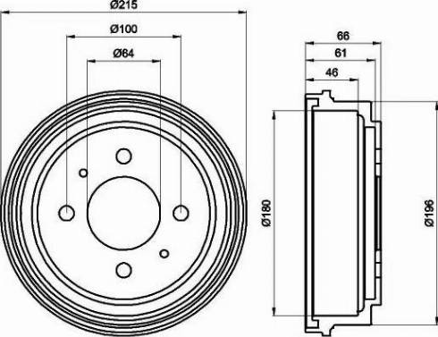 HELLA PAGID 8DT 355 300-531 - Гальмівний барабан autozip.com.ua