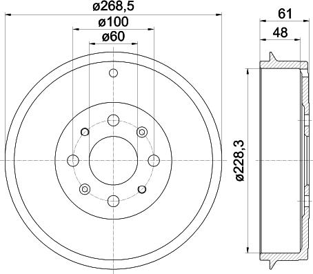 HELLA PAGID 8DT 355 300-651 - Гальмівний барабан autozip.com.ua