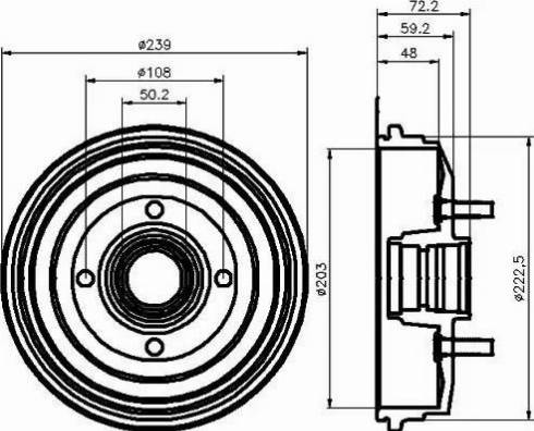 HELLA PAGID 8DT 355 300-191 - Гальмівний барабан autozip.com.ua