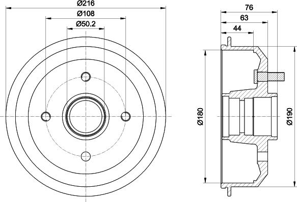 HELLA PAGID 8DT 355 300-161 - Гальмівний барабан autozip.com.ua