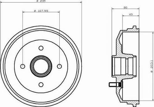 HELLA PAGID 8DT 355 300-171 - Гальмівний барабан autozip.com.ua