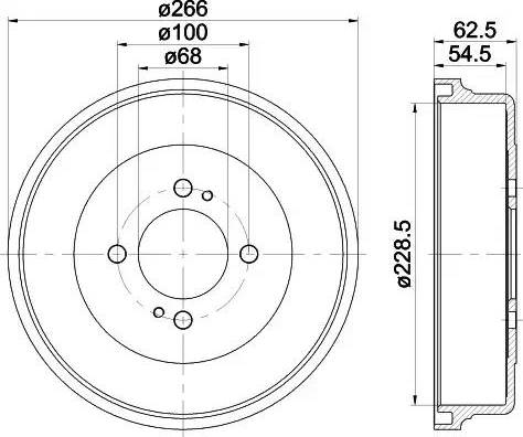 HELLA PAGID 8DT 355 300-821 - Гальмівний барабан autozip.com.ua