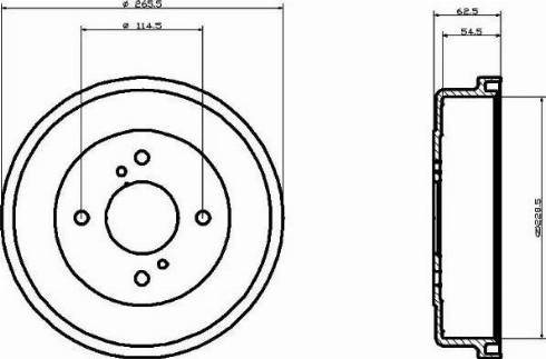 HELLA PAGID 8DT355300341 - Гальмівний барабан autozip.com.ua