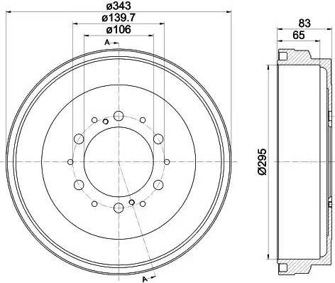 HELLA PAGID 8DT 355 301-911 - Гальмівний барабан autozip.com.ua