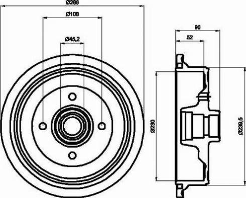 HELLA PAGID 8DT 355 301-681 - Гальмівний барабан autozip.com.ua