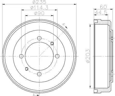 HELLA PAGID 8DT 355 301-061 - Гальмівний барабан autozip.com.ua