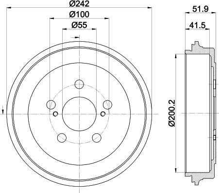 HELLA PAGID 8DT 355 303-601 - Гальмівний барабан autozip.com.ua