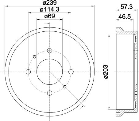 HELLA PAGID 8DT 355 303-041 - Гальмівний барабан autozip.com.ua