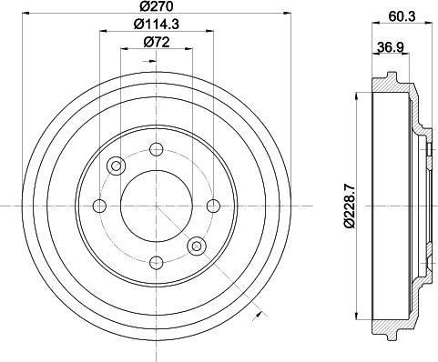 HELLA PAGID 8DT355303071 - Гальмівний барабан autozip.com.ua