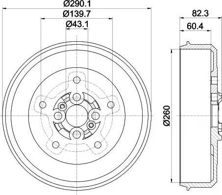 HELLA PAGID 8DT 355 302-501 - Гальмівний барабан autozip.com.ua