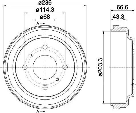 HELLA PAGID 8DT 355 302-531 - Гальмівний барабан autozip.com.ua