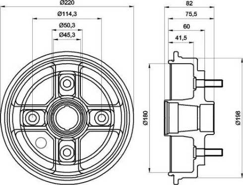 HELLA PAGID 8DT355302301 - Гальмівний барабан autozip.com.ua