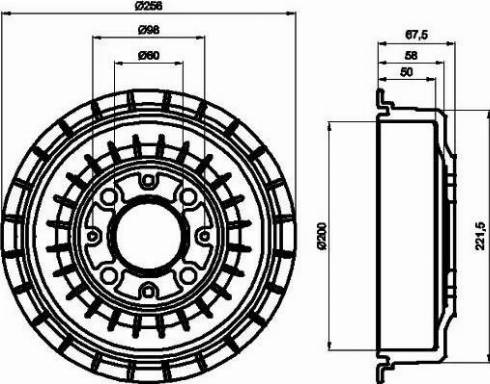 HELLA PAGID 8DT 355 302-271 - Гальмівний барабан autozip.com.ua