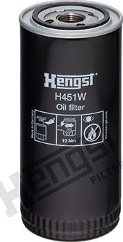 Hengst Filter H451W - Масляний фільтр autozip.com.ua