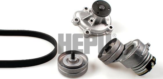 Hepu PK03722 - Водяний насос + комплект струмкових ременів autozip.com.ua