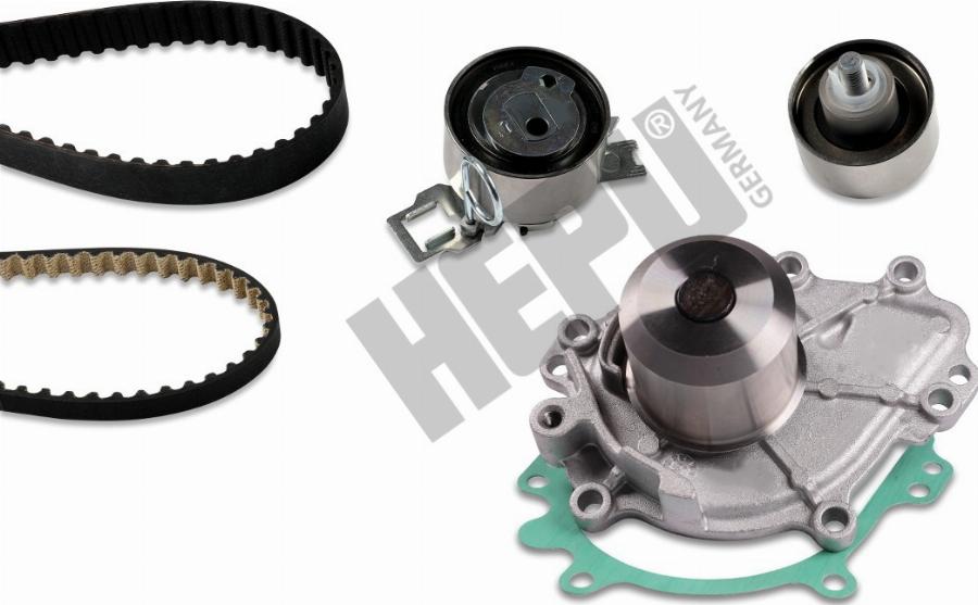 Hepu PK74130 - Водяний насос + комплект зубчатого ременя autozip.com.ua