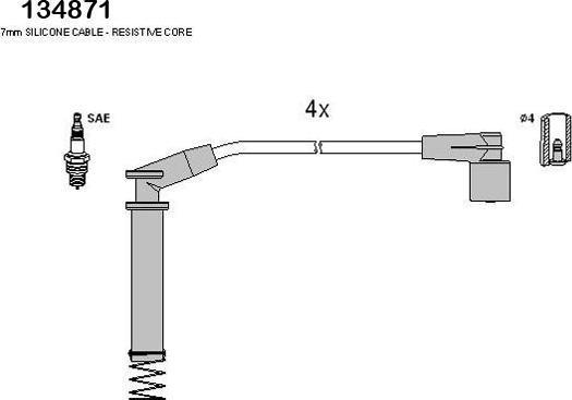 Hitachi 134871 - Комплект проводів запалювання autozip.com.ua