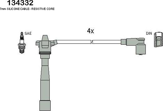 Hitachi 134332 - Комплект проводів запалювання autozip.com.ua