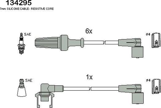 Hitachi 134295 - Комплект проводів запалювання autozip.com.ua