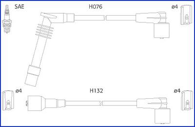 Hitachi 134246 - Комплект проводів запалювання autozip.com.ua