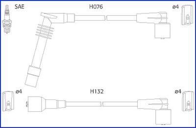 HITACHI 134246 - Комплект проводів запалювання autozip.com.ua