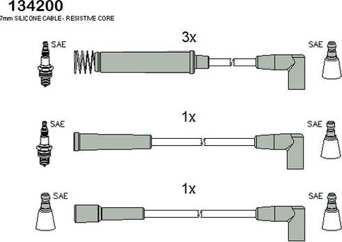 HITACHI 134200 - Комплект проводів запалювання autozip.com.ua