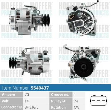 Hoffer H5540437 - Генератор autozip.com.ua