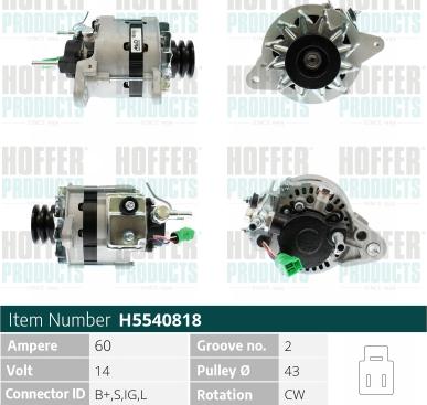 Hoffer H5540818 - Генератор autozip.com.ua