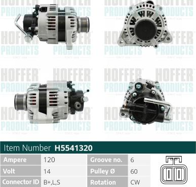 Hoffer H5541320G - Генератор autozip.com.ua