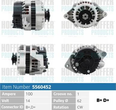 Hoffer H5560452 - Генератор autozip.com.ua