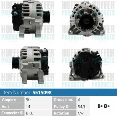 Hoffer H5515098 - Генератор autozip.com.ua