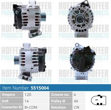 Hoffer H5515004P - Генератор autozip.com.ua