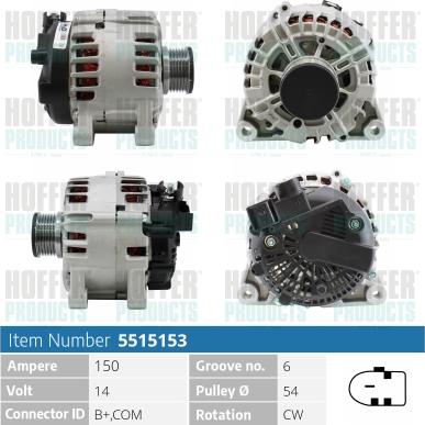 Hoffer H5515153 - Генератор autozip.com.ua