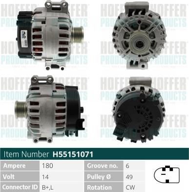 Hoffer H55151071 - Генератор autozip.com.ua