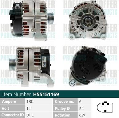 Hoffer H55151169 - Генератор autozip.com.ua