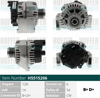 Hoffer H5515206 - Генератор autozip.com.ua