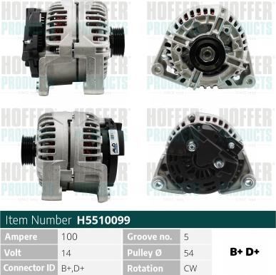 Hoffer H5510099G - Генератор autozip.com.ua