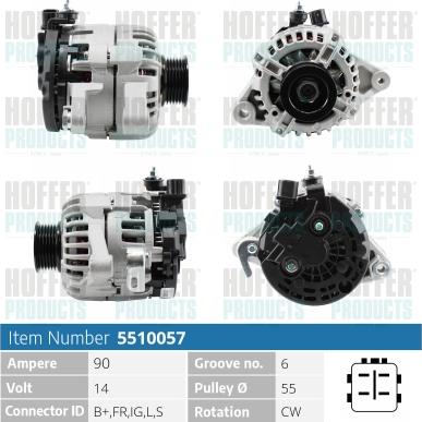 Hoffer H5510057 - Генератор autozip.com.ua