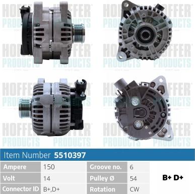 Hoffer H5510397 - Генератор autozip.com.ua