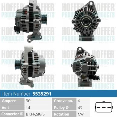 Hoffer H5535291 - Генератор autozip.com.ua