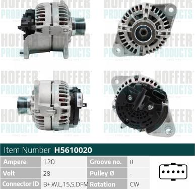 Hoffer H5610020 - Генератор autozip.com.ua