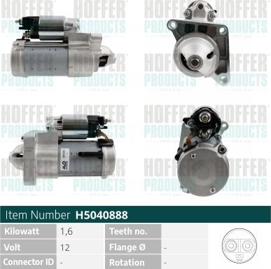 Hoffer H5040888 - Стартер autozip.com.ua