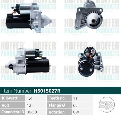 Hoffer H5015027R - Стартер autozip.com.ua