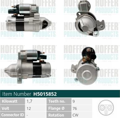 Hoffer H5015852 - Стартер autozip.com.ua